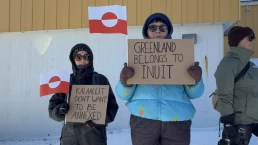 Around 1,000 Greenlanders protested over Trumps previous threats in March 2025 (Getty Images)