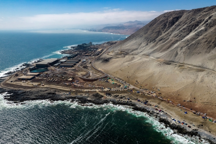 A drone view shows BHP's Escondida copper mine, in Antofagasta, Chile August 15, 2024. REUTERS/Cristian Rudolffi/File Photo